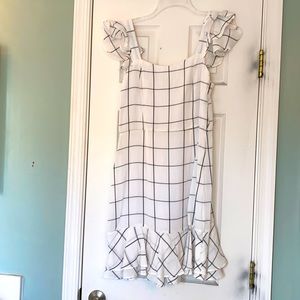 White with black lines summer dress.